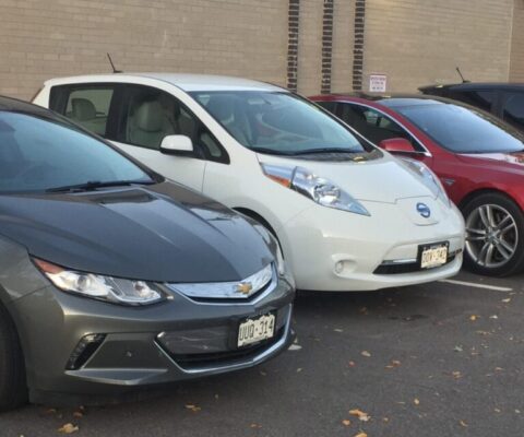 A row of EVs