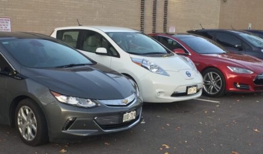 A row of EVs