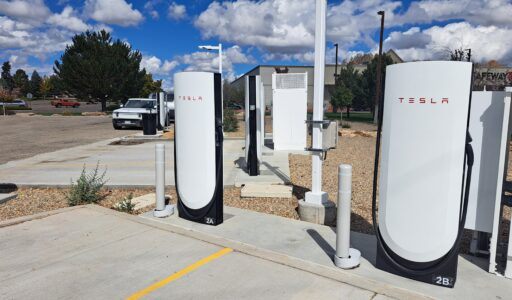 The nes Tesla chargers next to the Safeway in Cortez.